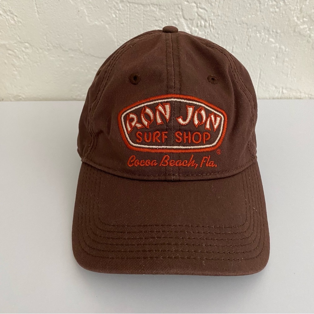 Beach Hat Ron Jon Surf Shop Cocoa Beach Florida Brown Full Badge Cap - Picture 2 of 5